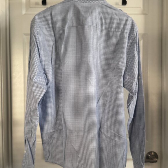 Blue by Pronto Uomo L/X Button-down Shirt w/ Blue Double Grid Checks, XL - Picture 3 of 4